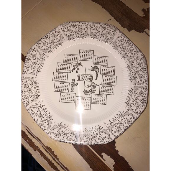 Revere Vintage 1968 Stone Ware Plate with Calendar Months - Picture 1 of 3